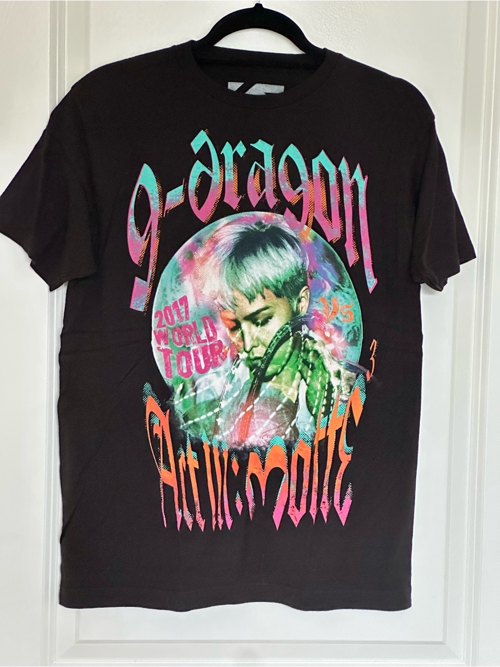 G-Dragon Black Short Sleeve Graphic Tee - Multicolor Print
